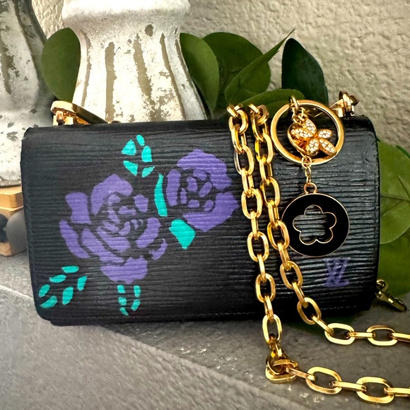 Louis Vuitton Authentic vintage repurposed Eppy compact wallet converted painted - Picture 1 of 12